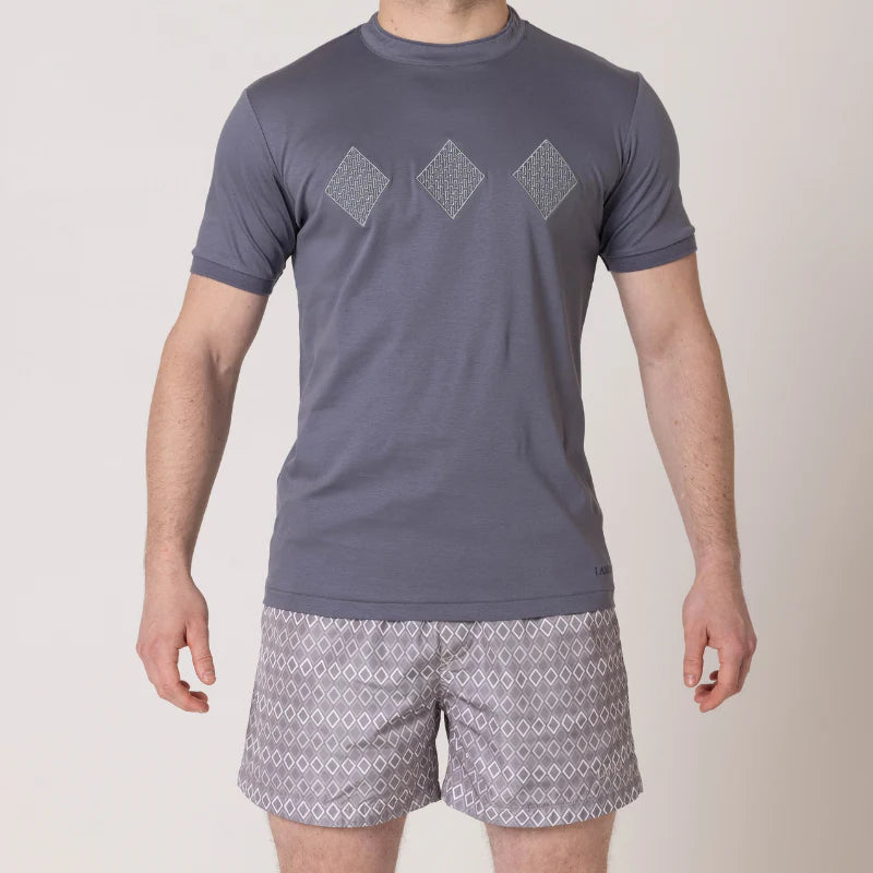Lanka Grey Diamond T-Shirt - Steel Grey